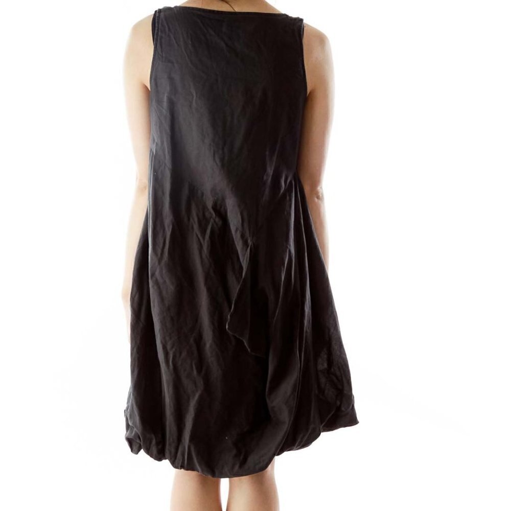 izzue Black V-Neck Puffy Day Dress - Picture 3 of 3